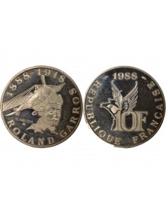 Roland Garros 10 Francs Argent 1988 Pessac