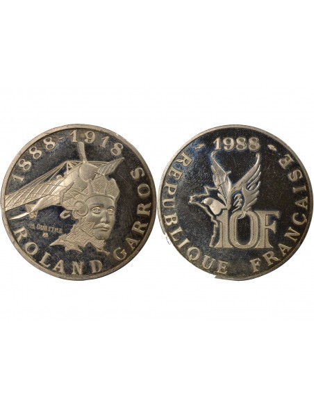 Roland Garros 10 Francs Argent 1988 Pessac