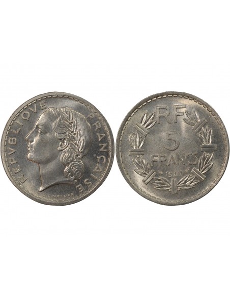 Lavrillier 5 francs Aluminium 1947 A Paris