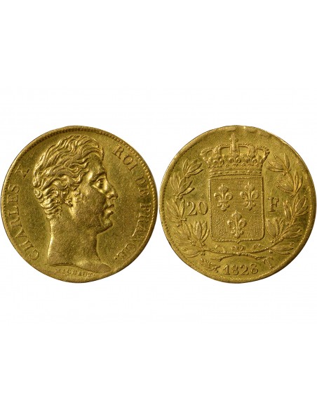 Charles X 5 Feuilles 20 Francs Or 1828 T Nantes