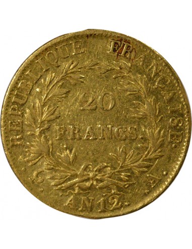Roi d'Italie Type Provisoire 20 Francs Or An 12 A Paris