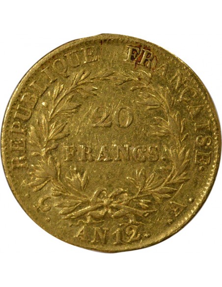 Roi d'Italie Type Provisoire 20 Francs Or An 12 A Paris