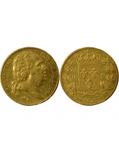Louis XVIII Tête nue 20 Francs Or 1820 T Nantes