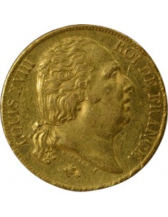 Louis XVIII Tête nue 20 Francs Or 1820 T Nantes 2