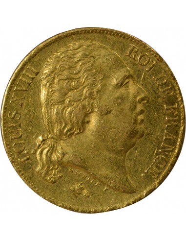 Louis XVIII Tête nue 20 Francs Or 1820 T Nantes