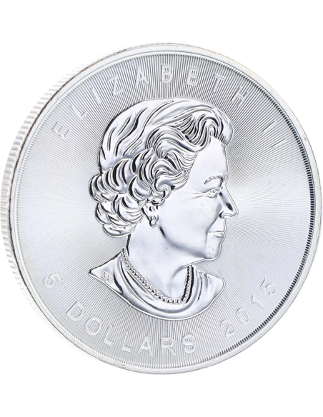 Canada MAPLE LEAF - 1 Once Argent 2015 - 5 Dollars