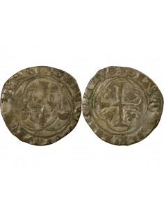 Charles VII 1e Emission 1 blanc à la couronne Billon 1436-1447 I Limoges