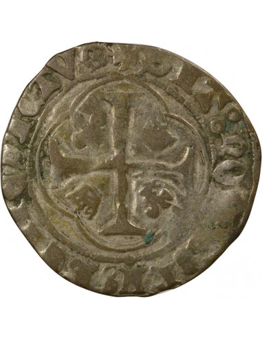 Charles VII 1e Emission 1 blanc à la couronne Billon 1436-1447 I Limoges