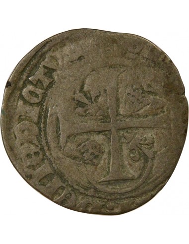 Charles VII 1e Emission 1 blanc à la couronne Billon 1436-1447 Saint-Pourçain