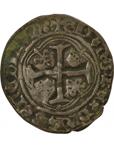 Charles VII 4e Emission 1 blanc à la couronne Billon 1456-1461 I Limoges