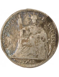 Indo-Chine Fr. 10 Centièmes Argent 1903 A - Paris 2