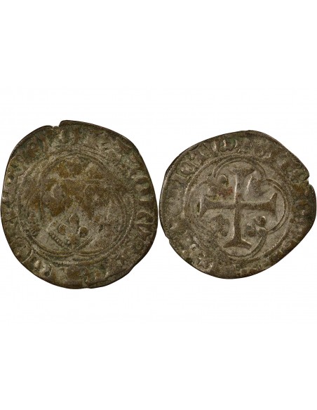 Charles VIII 1 blanc à la couronne Billon 1488-1498 D Lyon