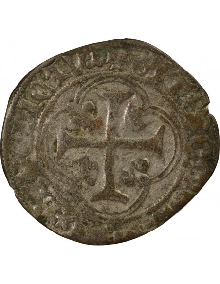 Charles VIII 1 blanc à la couronne Billon 1488-1498 D Lyon