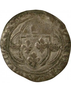 Louis XI 1 blanc à la couronne Billon 1461-1483 F Angers 2