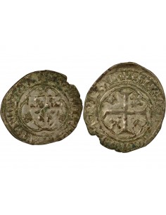 Louis XI 1 blanc à la couronne Billon 1461-1483 H La Rochelle