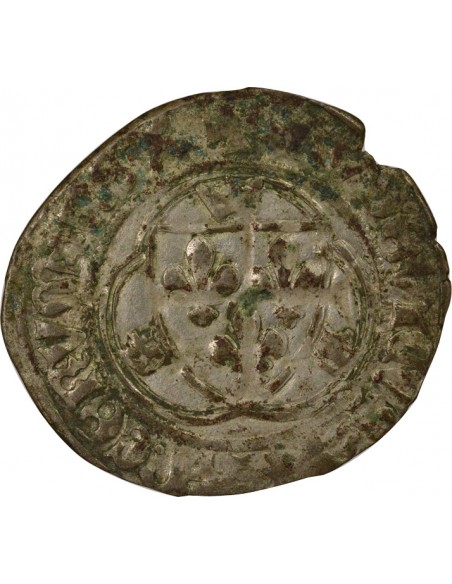 Louis XI 1 blanc à la couronne Billon 1461-1483 H La Rochelle