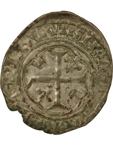 Louis XI 1 blanc à la couronne Billon 1461-1483 H La Rochelle