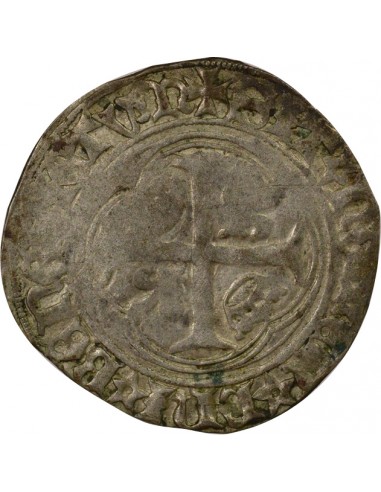 Charles VIII 1 blanc à la couronne Billon 1488-1498 B Rouen