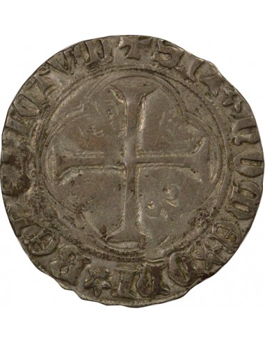 Charles VIII 1 blanc à la couronne Billon 1488-1498 F Angers