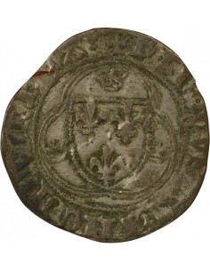 Charles VII 4e Emission 1 blanc à la couronne Billon 1456-1461 M Toulouse 2