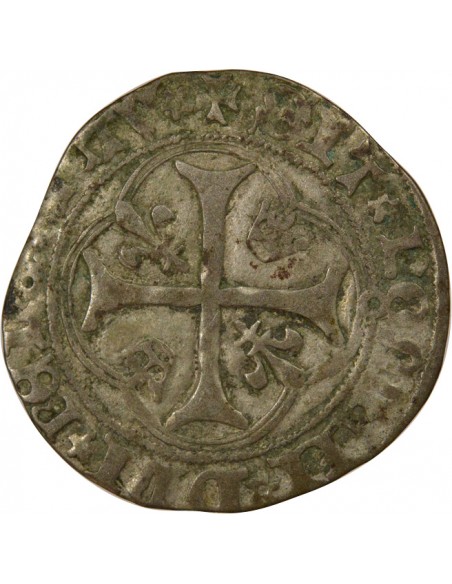 Charles VII 4e Emission 1 blanc à la couronne Billon 1456-1461 M Toulouse