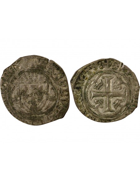 Charles VIII 1 blanc à la couronne Billon 1488-1498 A Paris