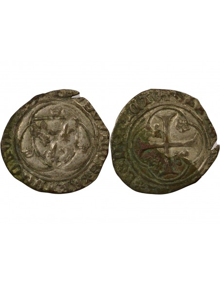 Louis XI 1 blanc à la couronne Billon 1461-1483 E Tours