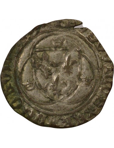 Louis XI 1 blanc à la couronne Billon 1461-1483 E Tours