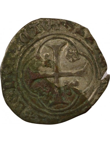 Louis XI 1 blanc à la couronne Billon 1461-1483 E Tours