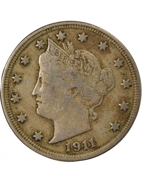 Etats Unis d'Amérique Liberty Nickel 5 cents Nickel 1911 Philadelphie