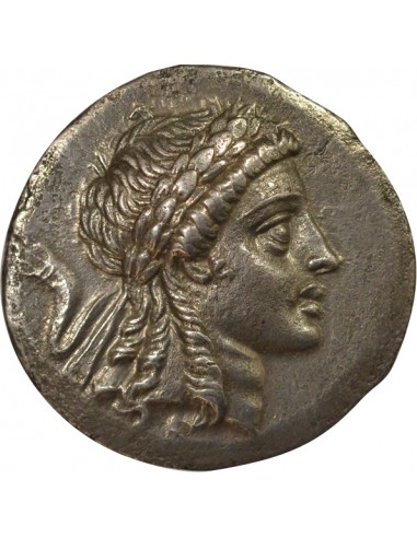 Grèce (Eolide) Stéphanophore Tetradrachme Argent 150-140 AV JC Myrina