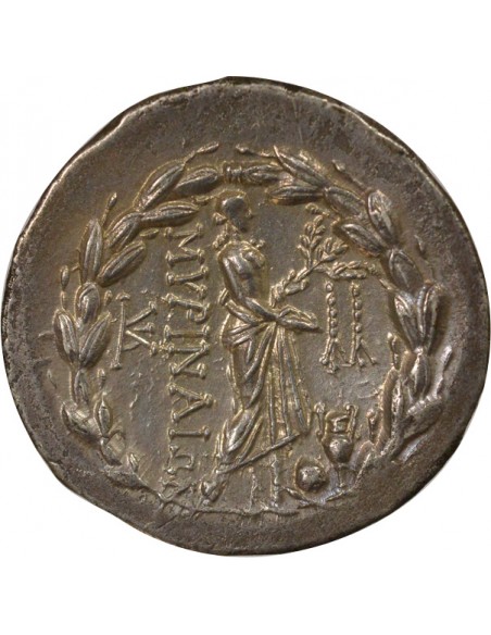 Grèce (Eolide) Stéphanophore Tetradrachme Argent 150-140 AV JC Myrina