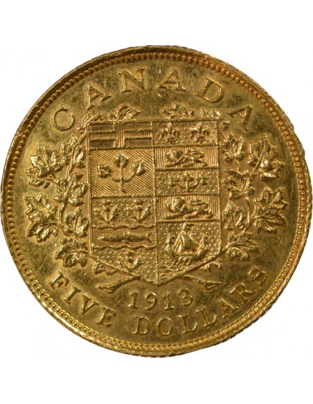 Empereur des Indes 5 dollars Or 1913 Ottawa