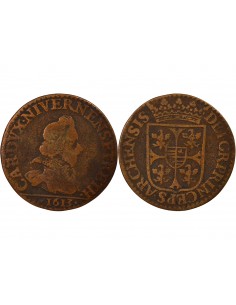 Charles Ier Gonzague Buste Large Double Tournois Cuivre 1613 Charleville