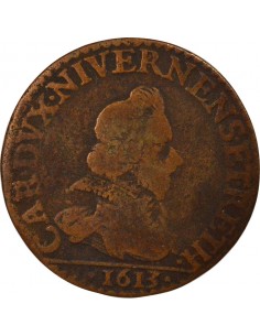 Charles Ier Gonzague Buste Large Double Tournois Cuivre 1613 Charleville 2