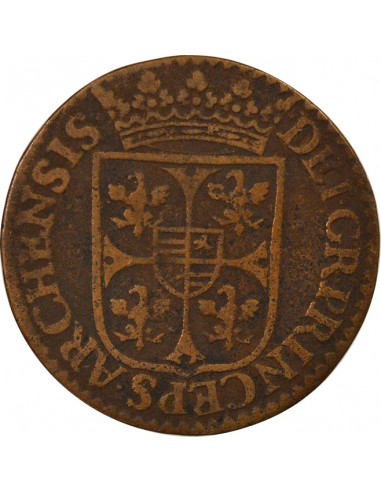 Charles Ier Gonzague Buste Large Double Tournois Cuivre 1613 Charleville