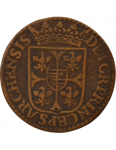 Charles Ier Gonzague Buste Large Double Tournois Cuivre 1613 Charleville