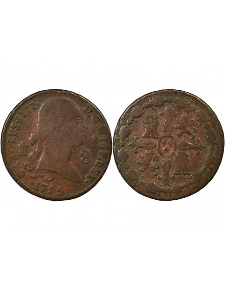 Espagne Charles IV 8 maravedis Cuivre 1795 Aqu Ségovia (Aqueduc)