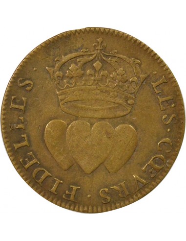 Louis XIV Coeurs Fidèles Jeton Laiton