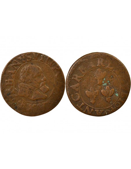 Comtat Venaissin Urbain VIII Double Tournois Cuivre 1640 Avignon