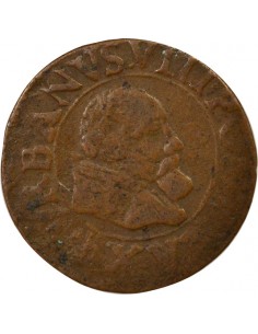 Comtat Venaissin Urbain VIII Double Tournois Cuivre 1640 Avignon 2