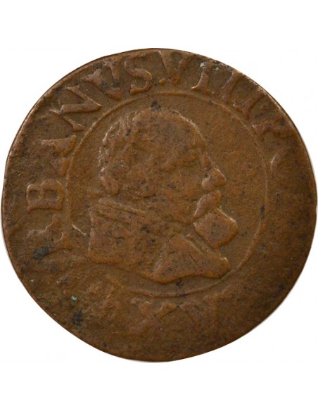 Comtat Venaissin Urbain VIII Double Tournois Cuivre 1640 Avignon