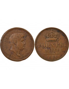 Royaume des Deux-Siciles Ferdinand II des Deux-Siciles 10 tornesi Cuivre 1840