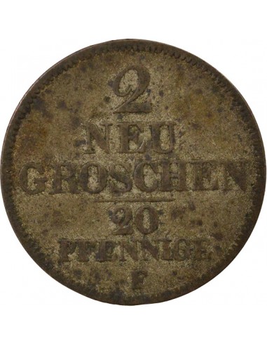 Etats Allemands (Saxe) Frédéric-Auguste II 2 groschen Billon 1848 C Dresden (Saxonie)