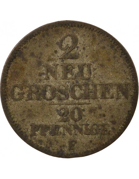 Etats Allemands (Saxe) Frédéric-Auguste II 2 groschen Billon 1848 C Dresden (Saxonie)