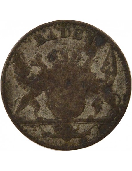 Baden Léopold I de Bade 3 kreuzer Billon 1848