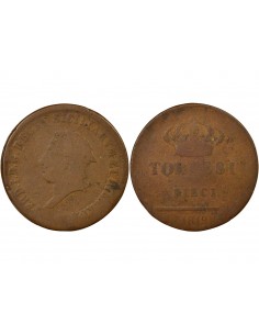Royaume des Deux-Siciles Ferdinand I des Deux-Siciles 10 tornesi Cuivre 1819