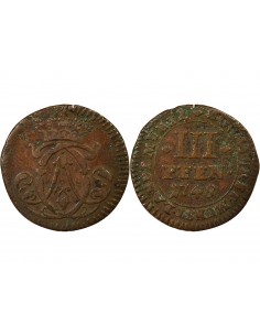 Allemagne Clément Auguste I de Bavière 3 kreuzer Cuivre 1748