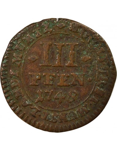 Allemagne Clément Auguste I de Bavière 3 kreuzer Cuivre 1748