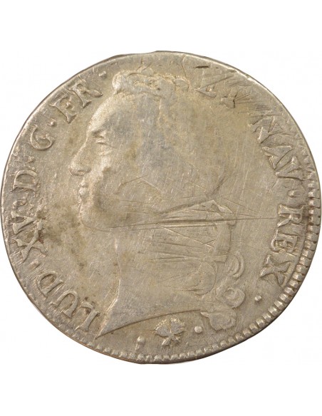 Louis XV Au Bandeau 1 écu Argent 1764 L Bayonne